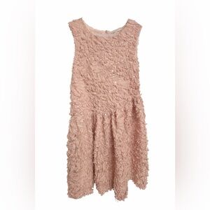 ZARA Girls Blush Pink Textured Sequin Party Dress NWT Size 9-10 (140)